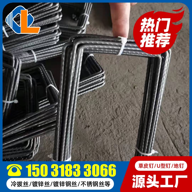 不銹鋼U型碼釘 草皮釘圖片 土工格柵固定釘 G型地釘